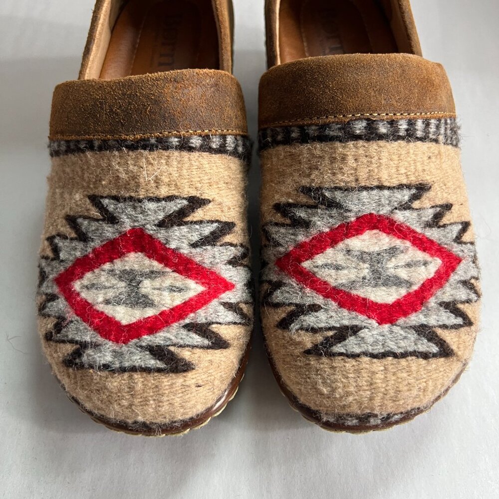 Born Bailie Woven Wool Aztec Leather Clogs Size‎ 6.5 Southwest - Picture 3 of 10